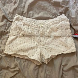 White Embroidery Shorts